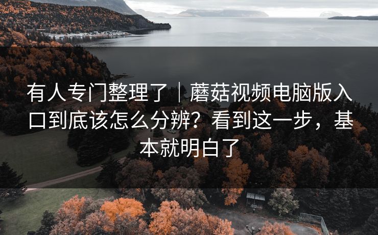 有人专门整理了｜蘑菇视频电脑版入口到底该怎么分辨？看到这一步，基本就明白了