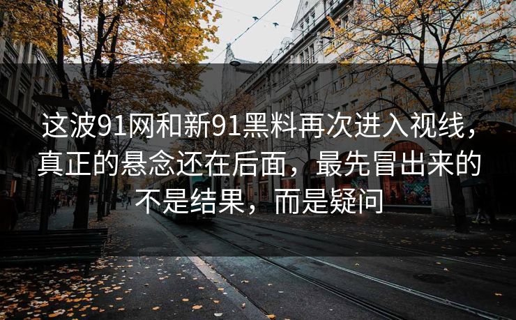 这波91网和新91黑料再次进入视线，真正的悬念还在后面，最先冒出来的不是结果，而是疑问