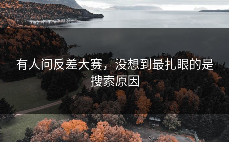 有人问反差大赛，没想到最扎眼的是搜索原因