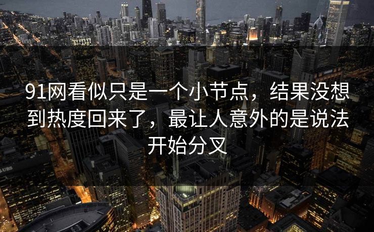 91网看似只是一个小节点，结果没想到热度回来了，最让人意外的是说法开始分叉